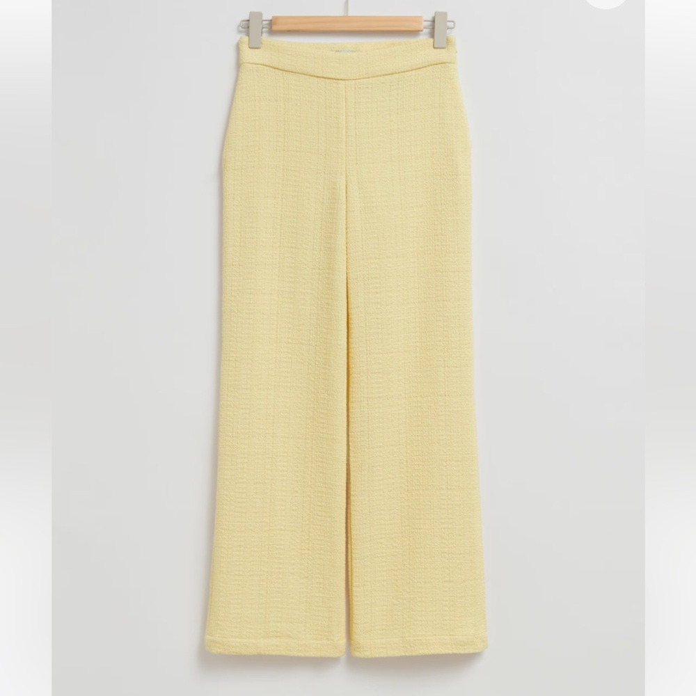 & Other Stories Light Yellow Wide Leg Pants